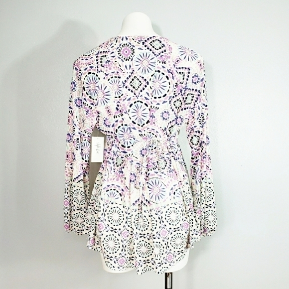 NWT Style & Co Colorful Tie Back Blouse - Picture 3 of 3